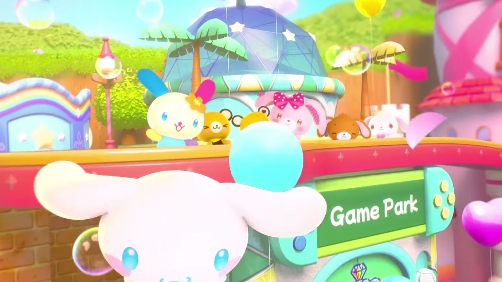 Official screenshot: the Game Park, where boards and the Minigame Corner start