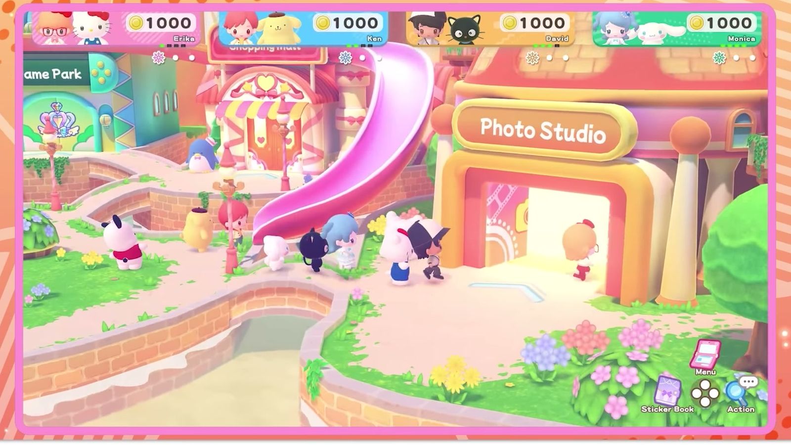 Official screenshot: the Photo Studio, where the group photo is taken